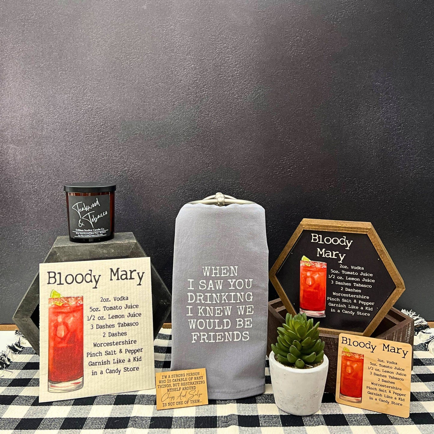 Driftless Studios - Bloody Mary Bar Towel - Swedish Dishcloth Summer Dish Cloth