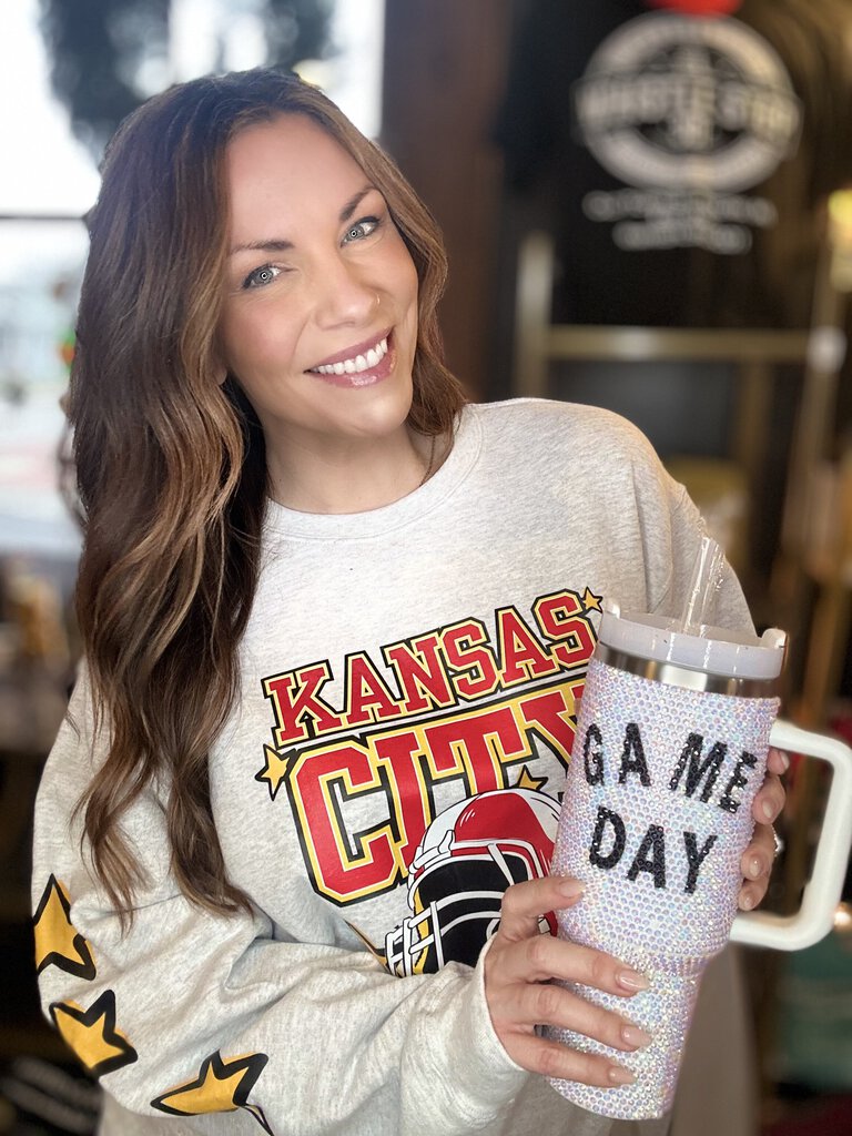 Star sleeve sweatshirt