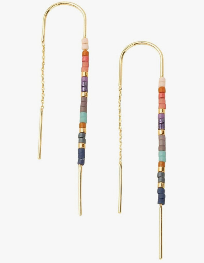 Chromacolor Thread Earring Cobalt Multi/Gold