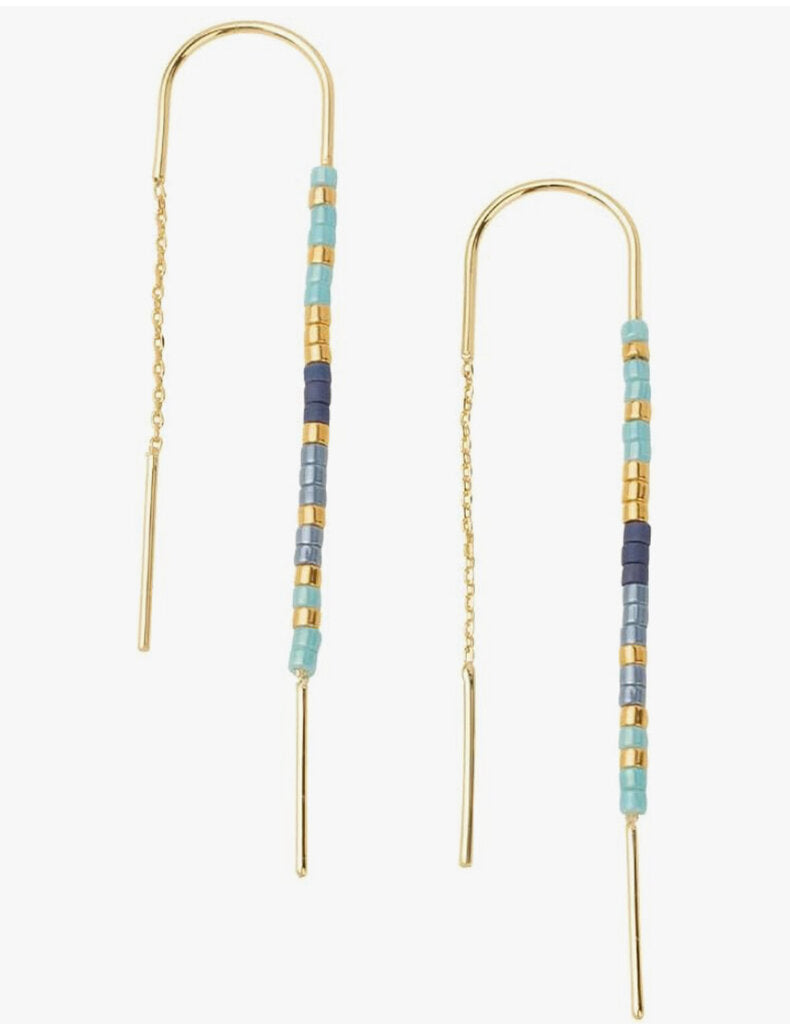 Chromacolor Thread Earring Cobalt Multi/Gold