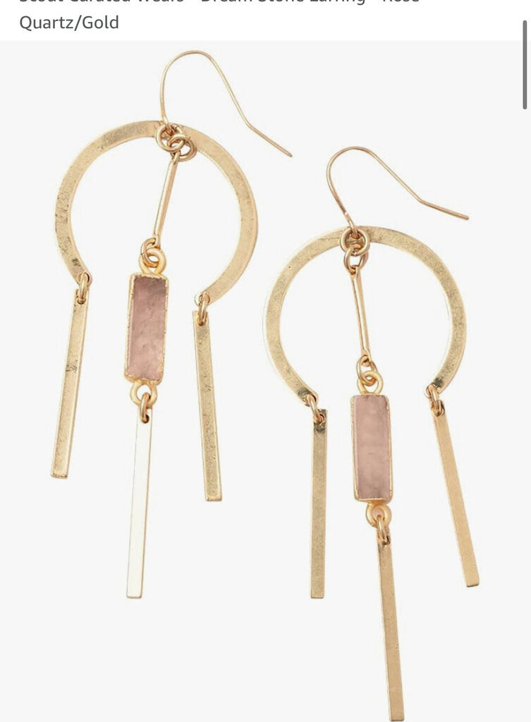 Rose Quartz Dangle Earrings