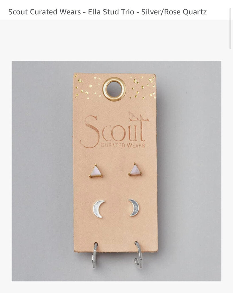 Ella Stud Trio Earrings in Silver