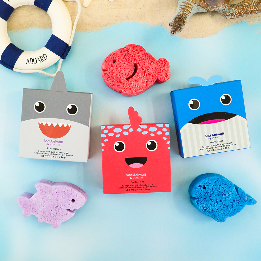 Spongellé - Sea Animals Assorted Sponge Pack for Kids & Baby