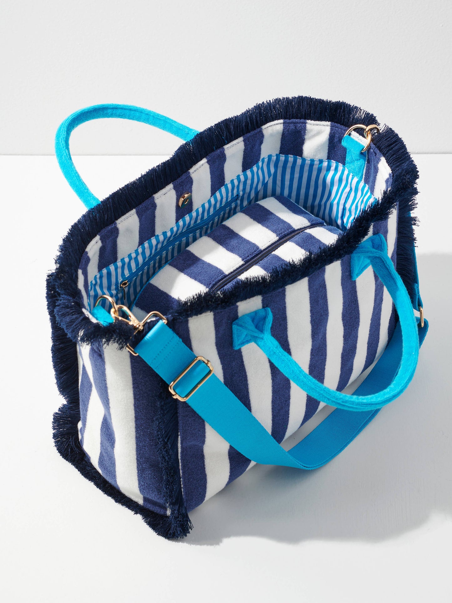 Shiraleah - CABANA STRIPE TOTE: NAVY