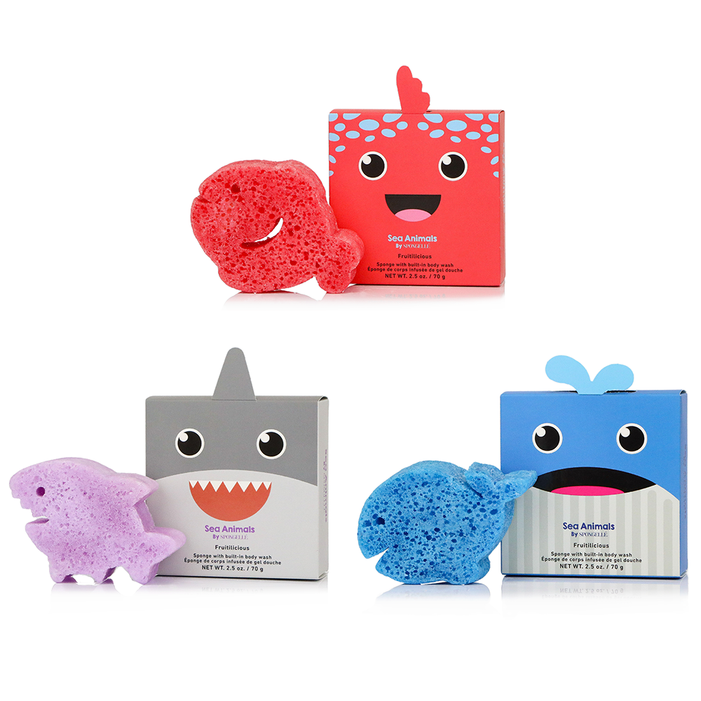 Spongellé - Sea Animals Assorted Sponge Pack for Kids & Baby