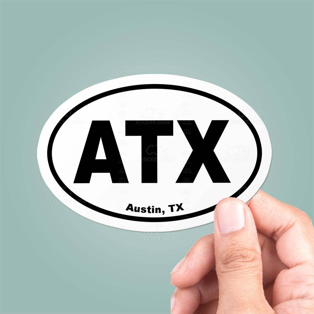 CJ's Sticker Shop - CUSTOM City Name Oval Bumper Sticker Vinyl Decal: 3"