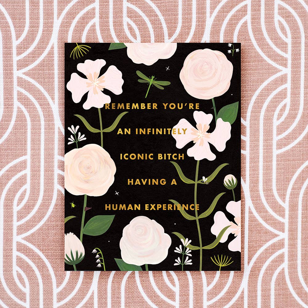 Girl w/ Knife - Infinitely Iconic Bitch Greeting Card (gold foil)