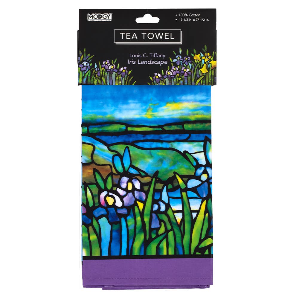 Modgy - Modgy Cotton Tea Towel-Louis C. Tiffany Iris Landscape