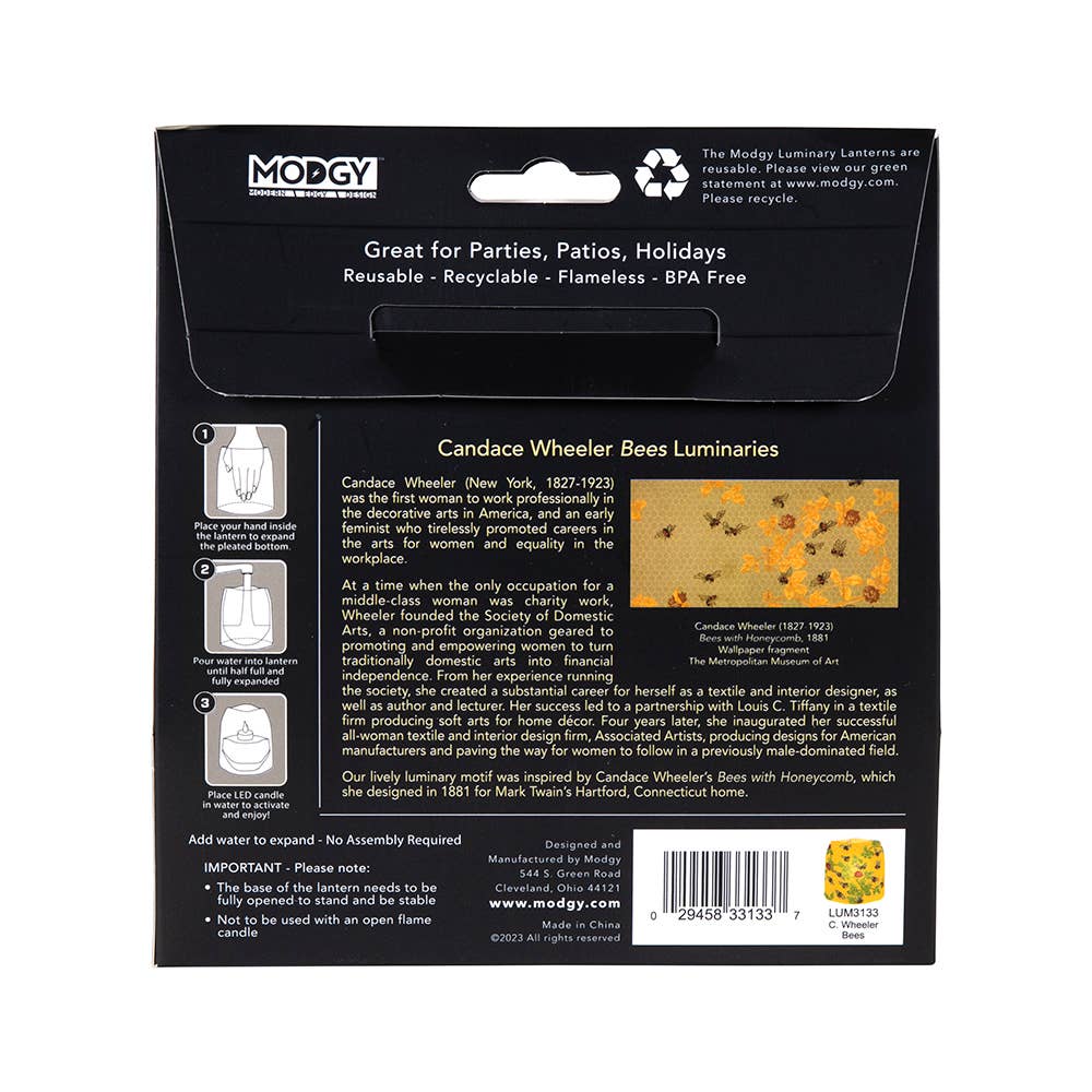 Modgy - Luminary Lantern - Candace Wheeler Bees with Honeycomb