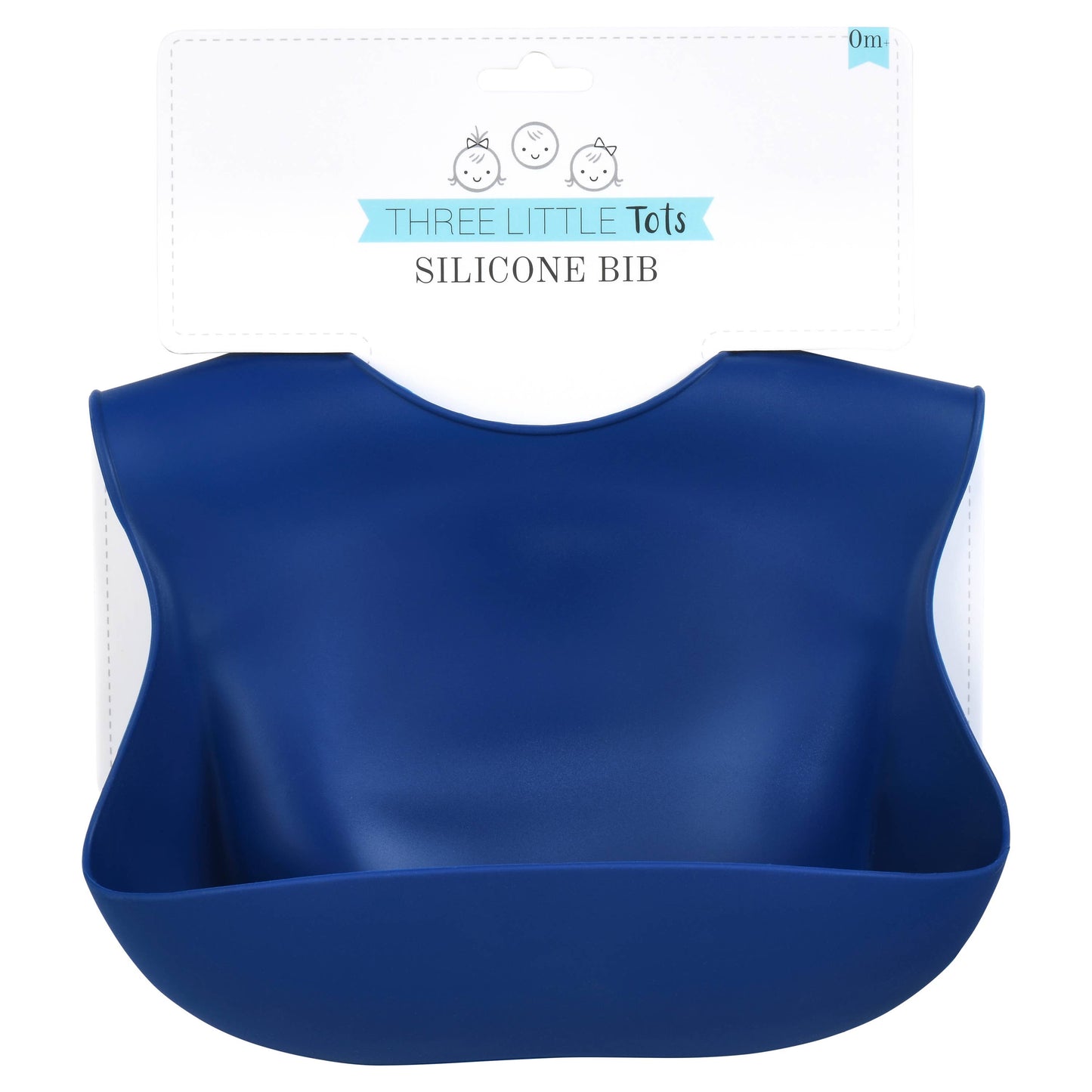 Three Little Tots - Sailor Blue Print Silicone Bib with Crumb Catcher