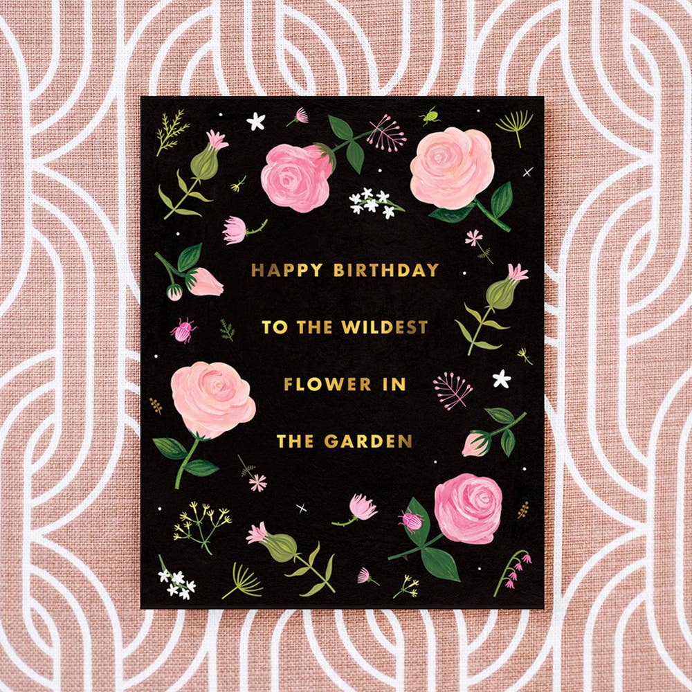 Girl w/ Knife - To The Wildest Greeting Card - Gold Foil