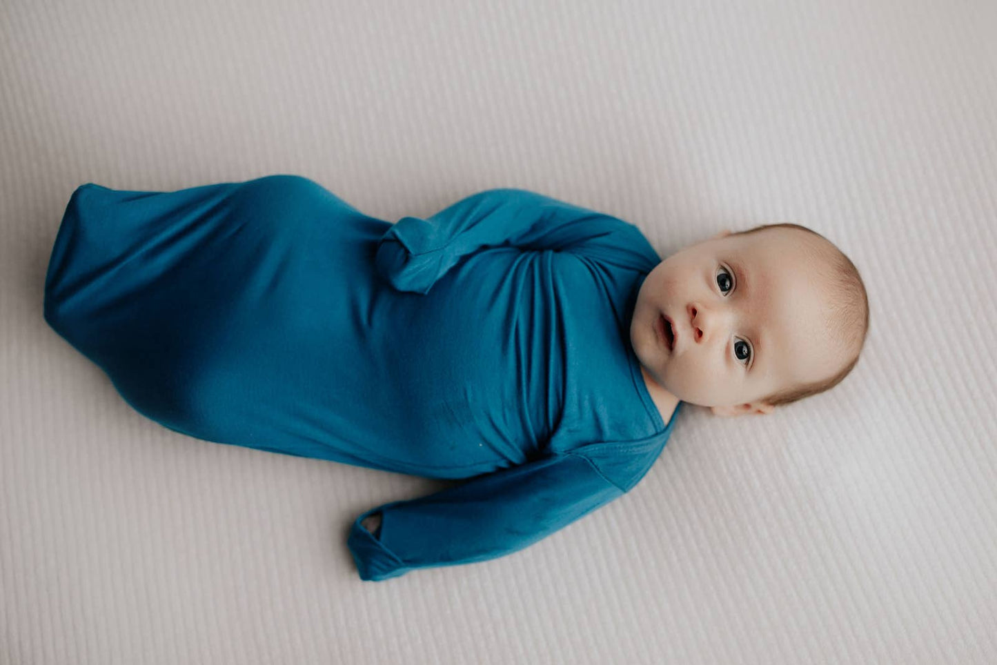 Three Little Tots - Blue Knotted Gown: Gown & Hat