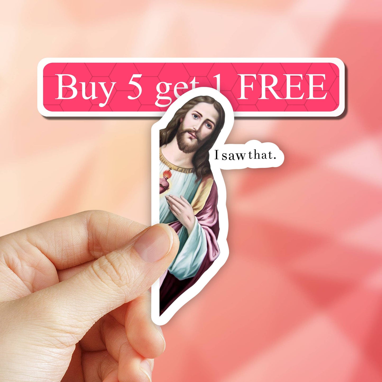 Neya Sticker Shop - Jesus I Saw That meme Vinyl Sticker, Funny faith stickers: 3" (Standard)