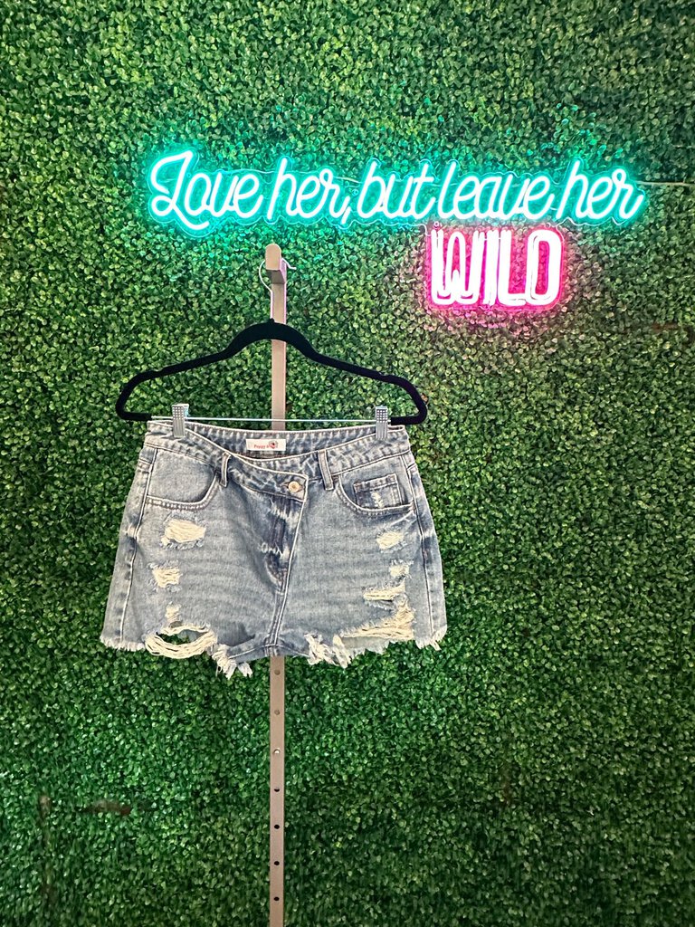 Asymmetric Cross Over Shorts- Size 6