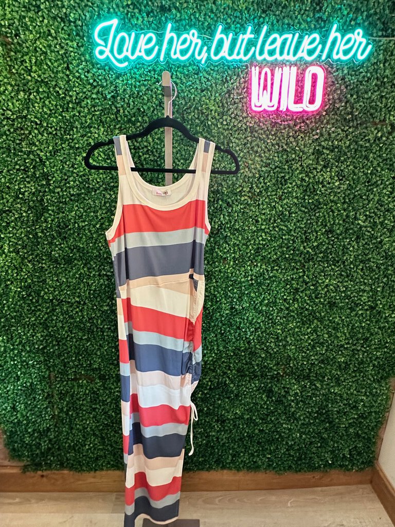 Stripe and Scrunched Dress