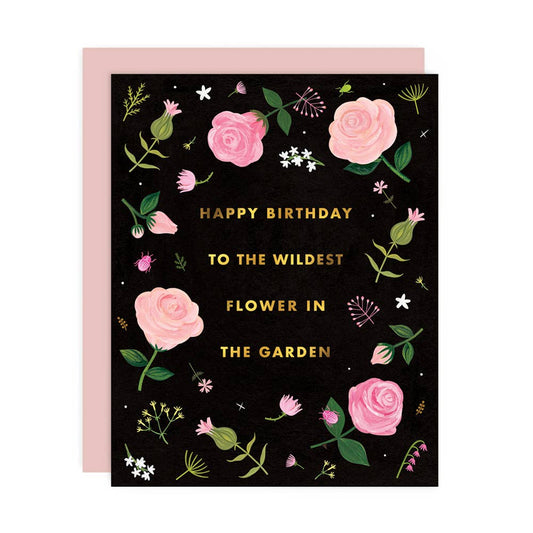 Girl w/ Knife - To The Wildest Greeting Card - Gold Foil