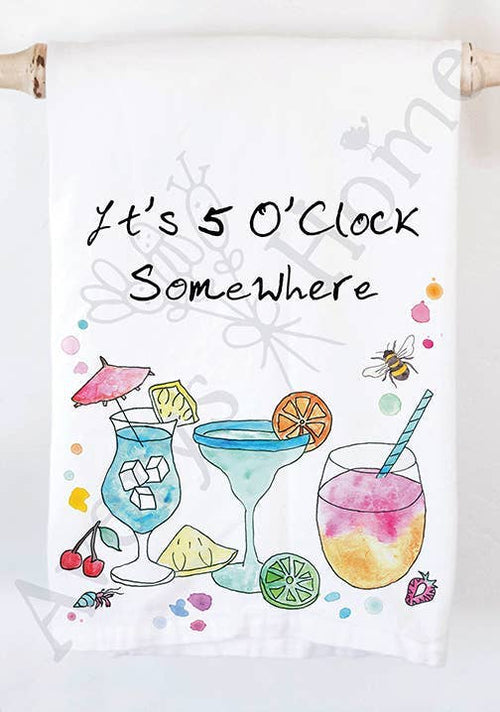 Avery's Home - 5 O' Clock Somewhere Cocktail Customizable Kitchen Towel