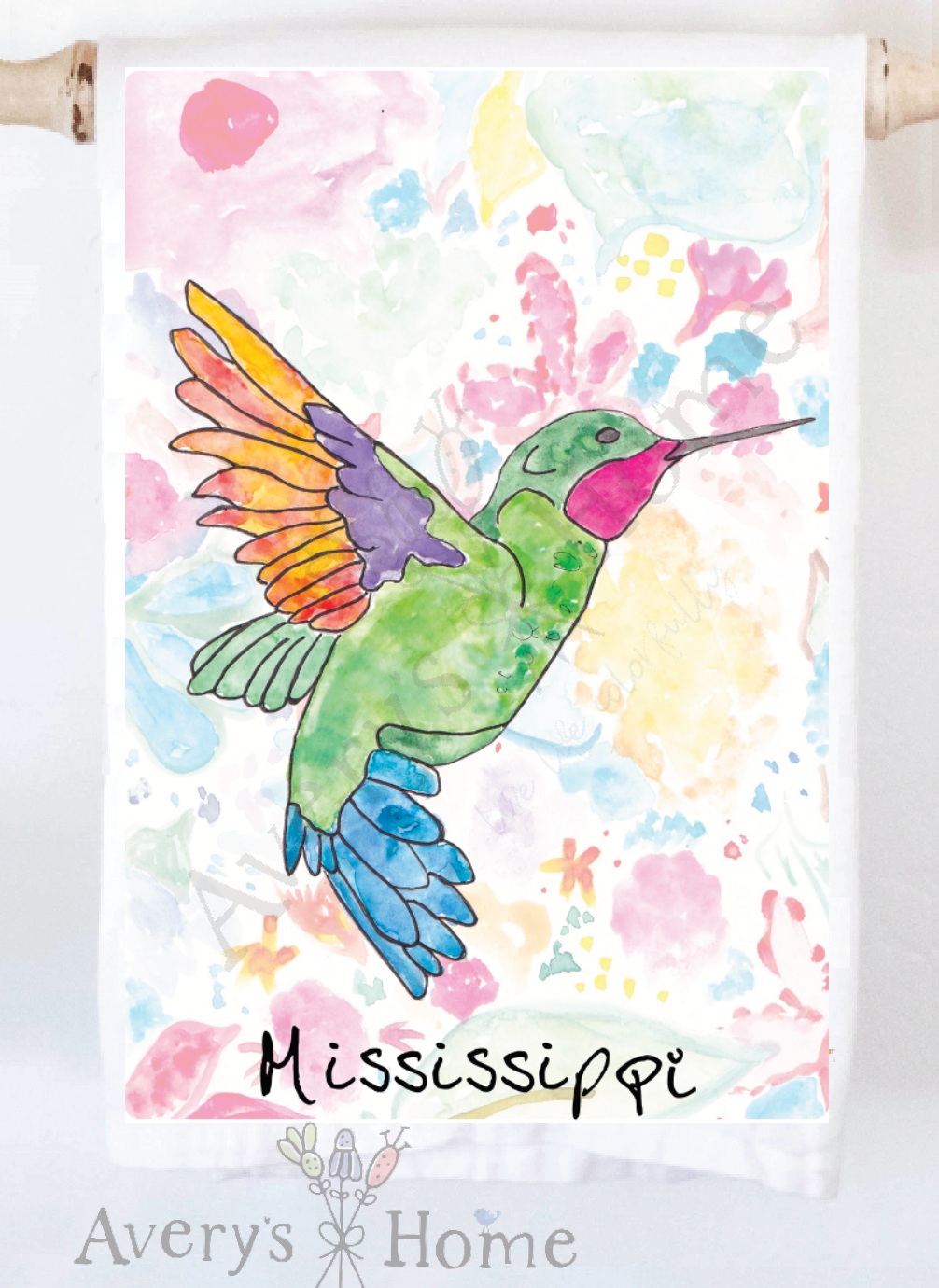 Avery's Home - Hummingbird Summer Customizable Kitchen Towel