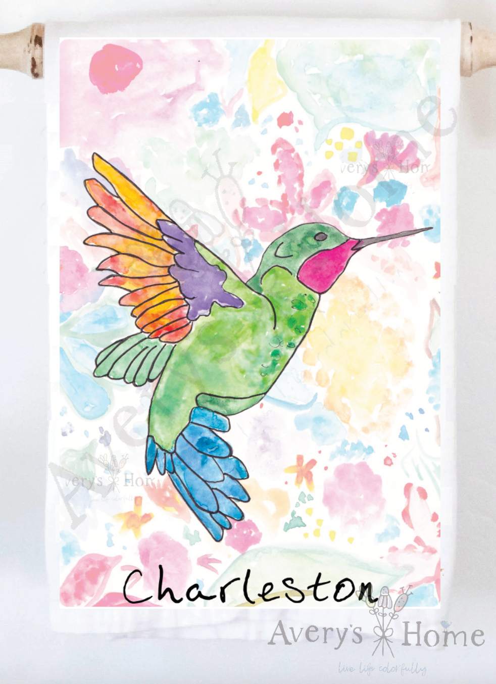 Avery's Home - Hummingbird Summer Customizable Kitchen Towel