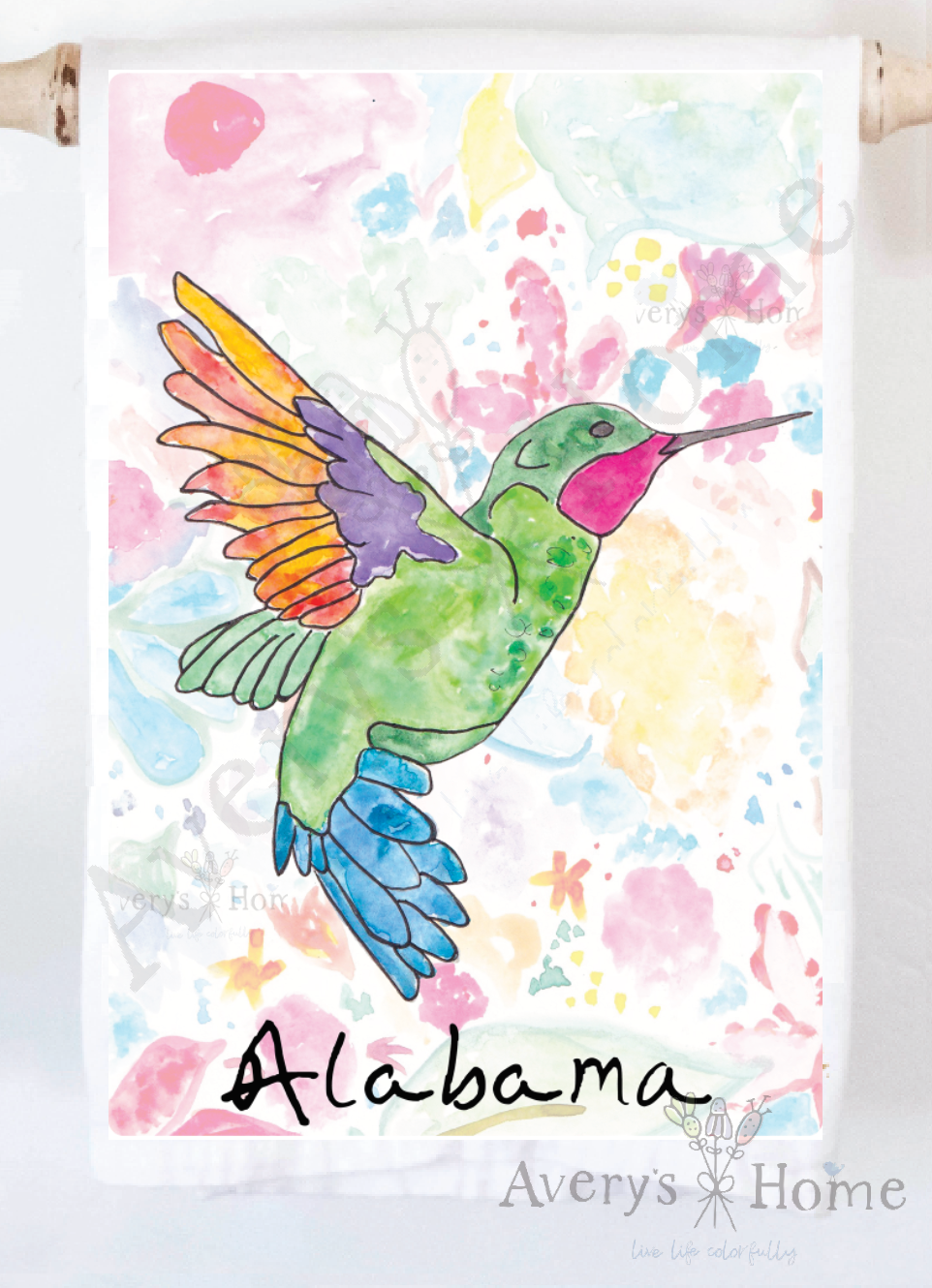 Avery's Home - Hummingbird Summer Customizable Kitchen Towel