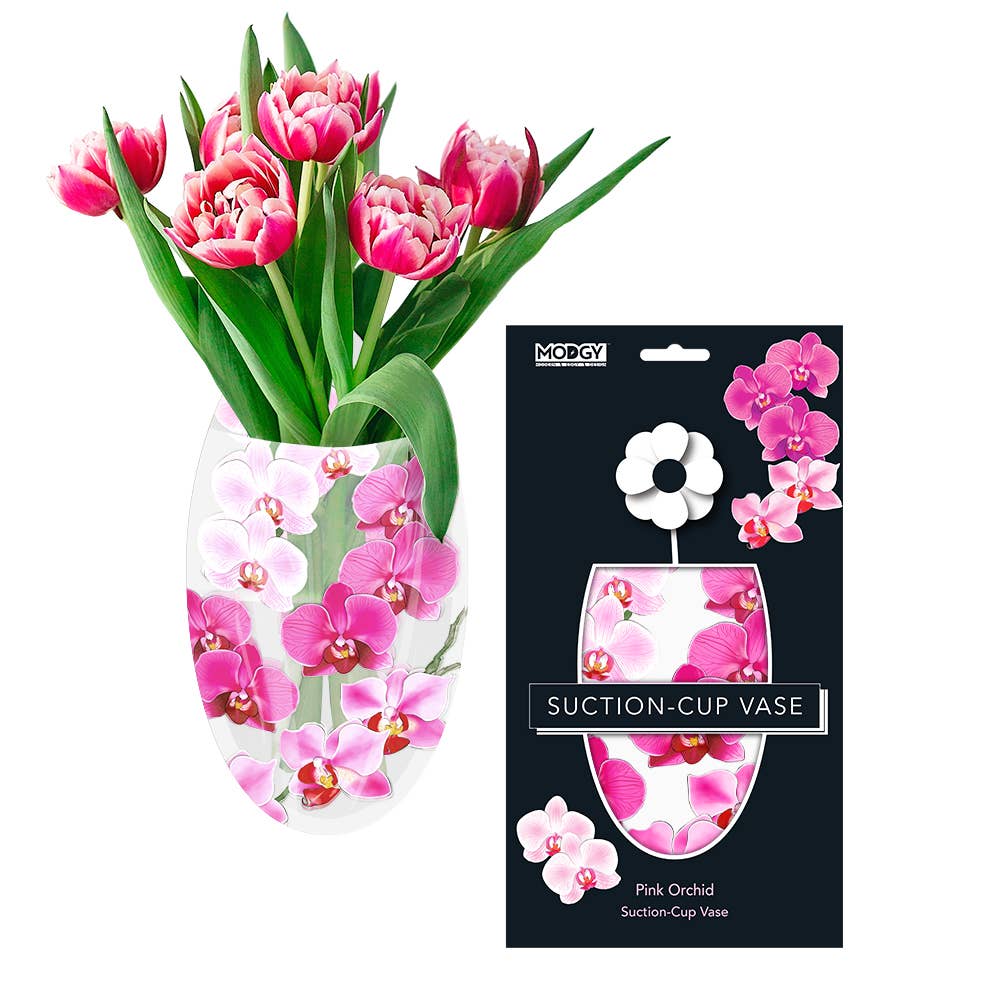 Modgy - Pink Orchid Oval Suction Cup Vase