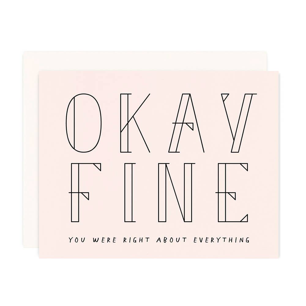 Girl w/ Knife - Okay Fine Greeting Card (blush)