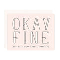 Girl w/ Knife - Okay Fine Greeting Card (blush)