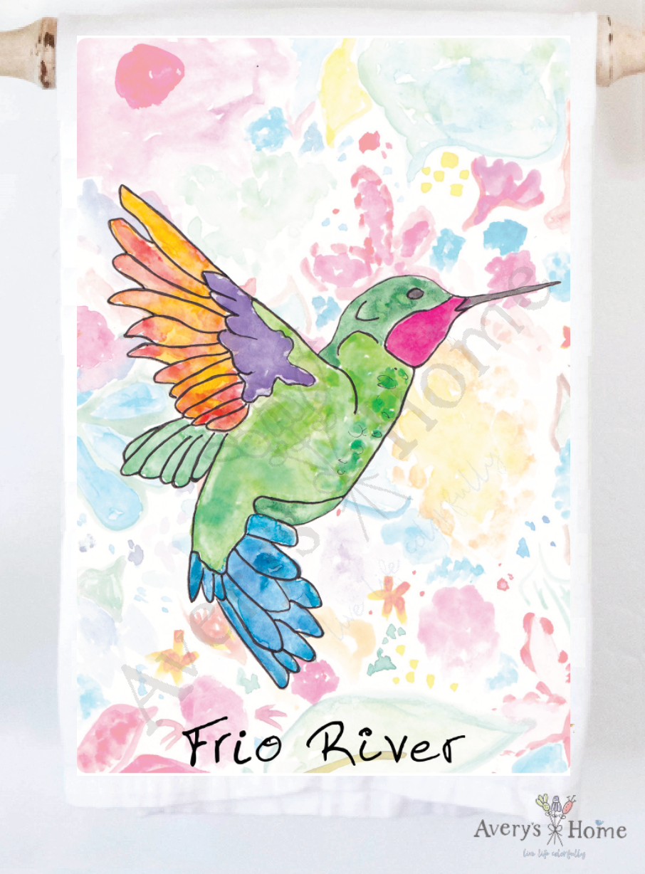 Avery's Home - Hummingbird Summer Customizable Kitchen Towel