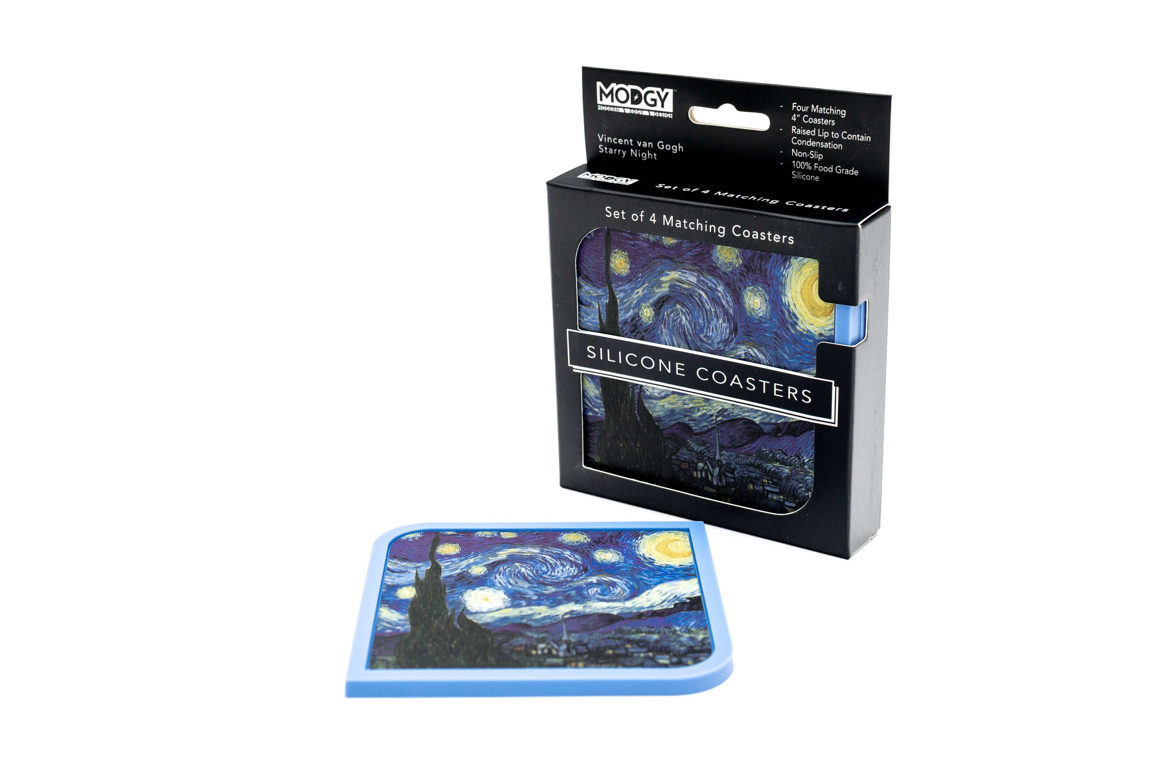 Modgy - Silicone Coaster Set (4 Per Box) - van Gogh Starry Night