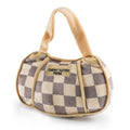 Haute Diggity Dog - Tan Checker Chewy Vuiton Handbag | Plush Squeaker Dog Toy: Small / Mini