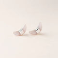 Cresent Moon Stud- Rose Quartz
