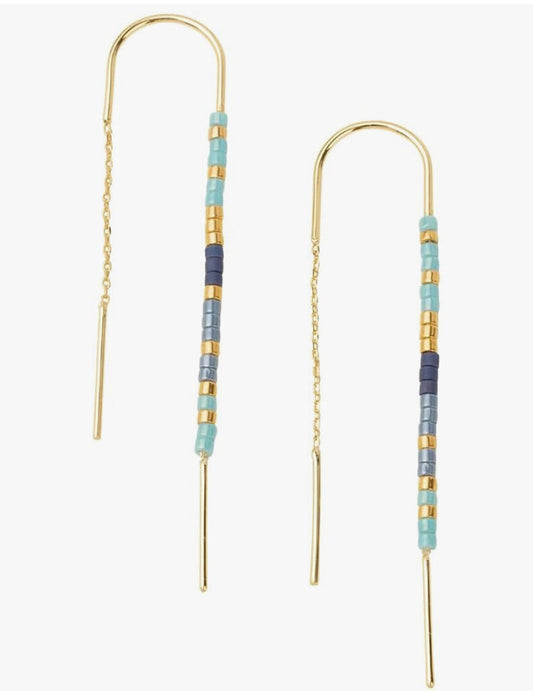 Chromacolor Thread Earring Cobalt Multi/Gold