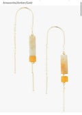 Stone Meteor Thread/Jacket Earring-Amazonite