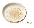 Jewelry Dish/Stud Set Sun Rays/Cream