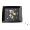 Jewelry Dish/Stud Set Flower/Black
