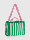 Cabana Striped Tote- Green
