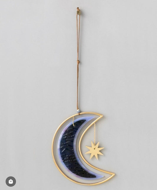 Stained Glass Light Catcher - Moon Star