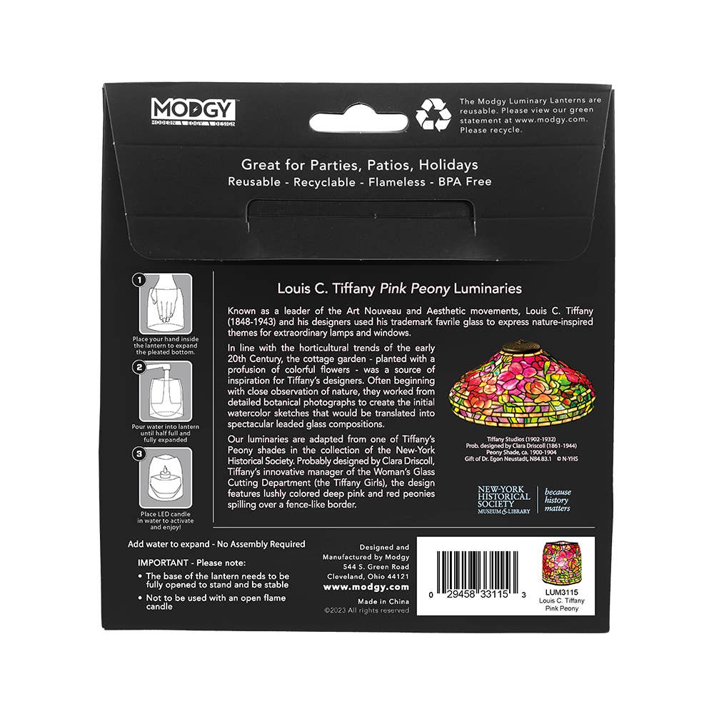 Modgy - Luminary Lanterns - Louis C. Tiffany Pink Peony