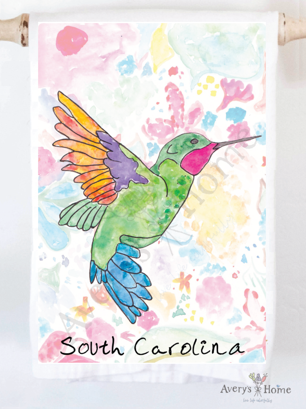 Avery's Home - Hummingbird Summer Customizable Kitchen Towel
