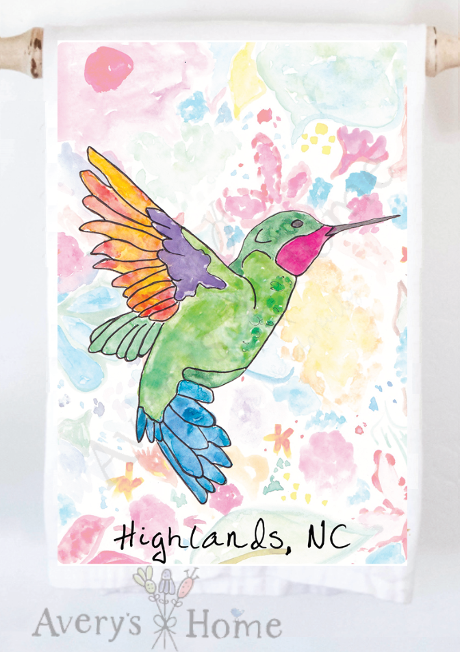 Avery's Home - Hummingbird Summer Customizable Kitchen Towel