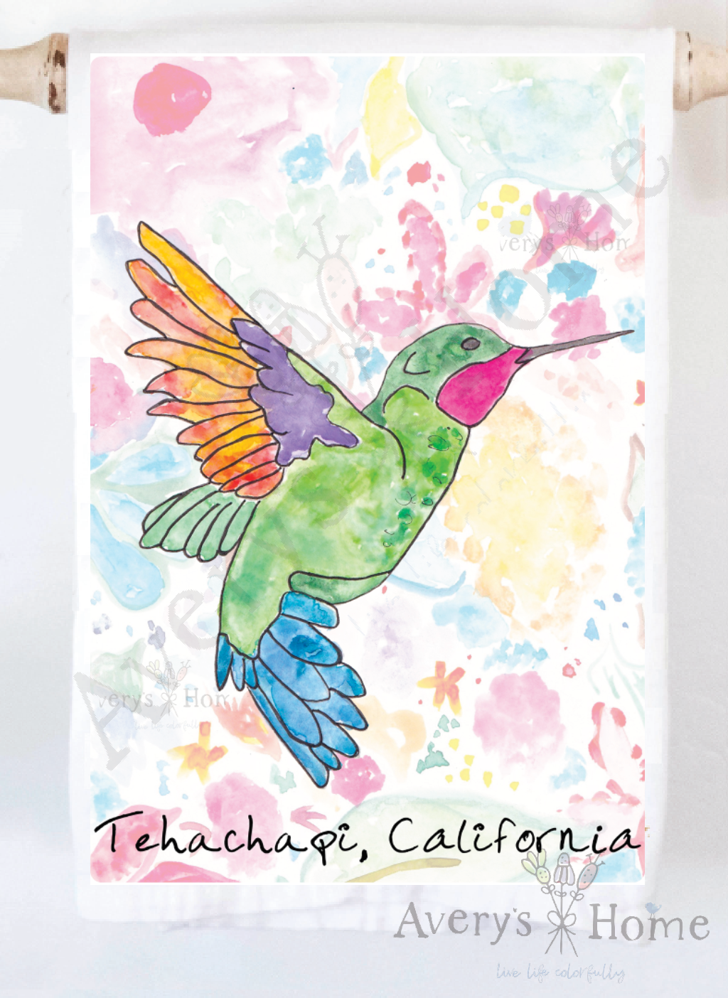 Avery's Home - Hummingbird Summer Customizable Kitchen Towel