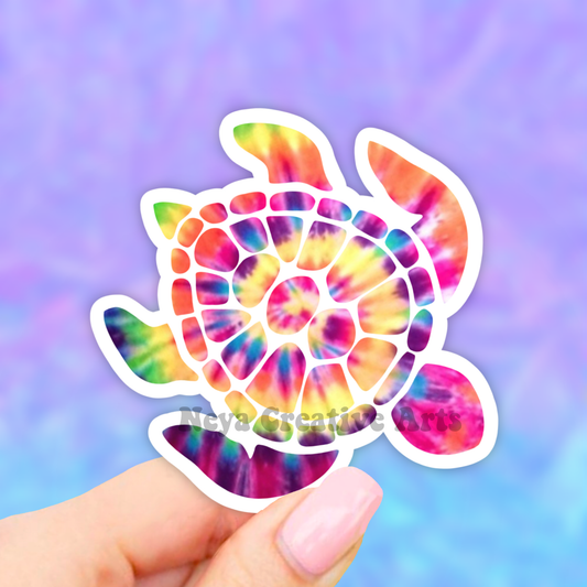 Neya Sticker Shop - Tie Dye Sea Turtle Sticker, Save the Turtles, Wave Ocean: 3" (Standard)