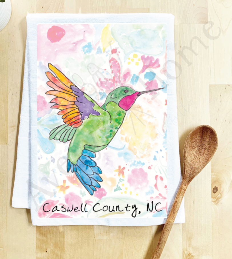 Avery's Home - Hummingbird Summer Customizable Kitchen Towel