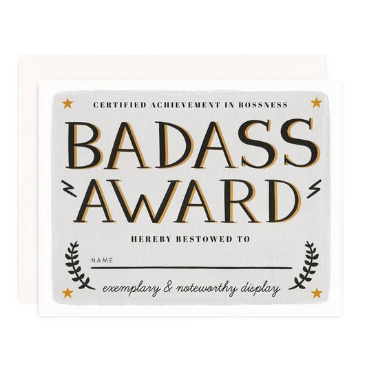 Girl w/ Knife - Badass Award Greeting Card