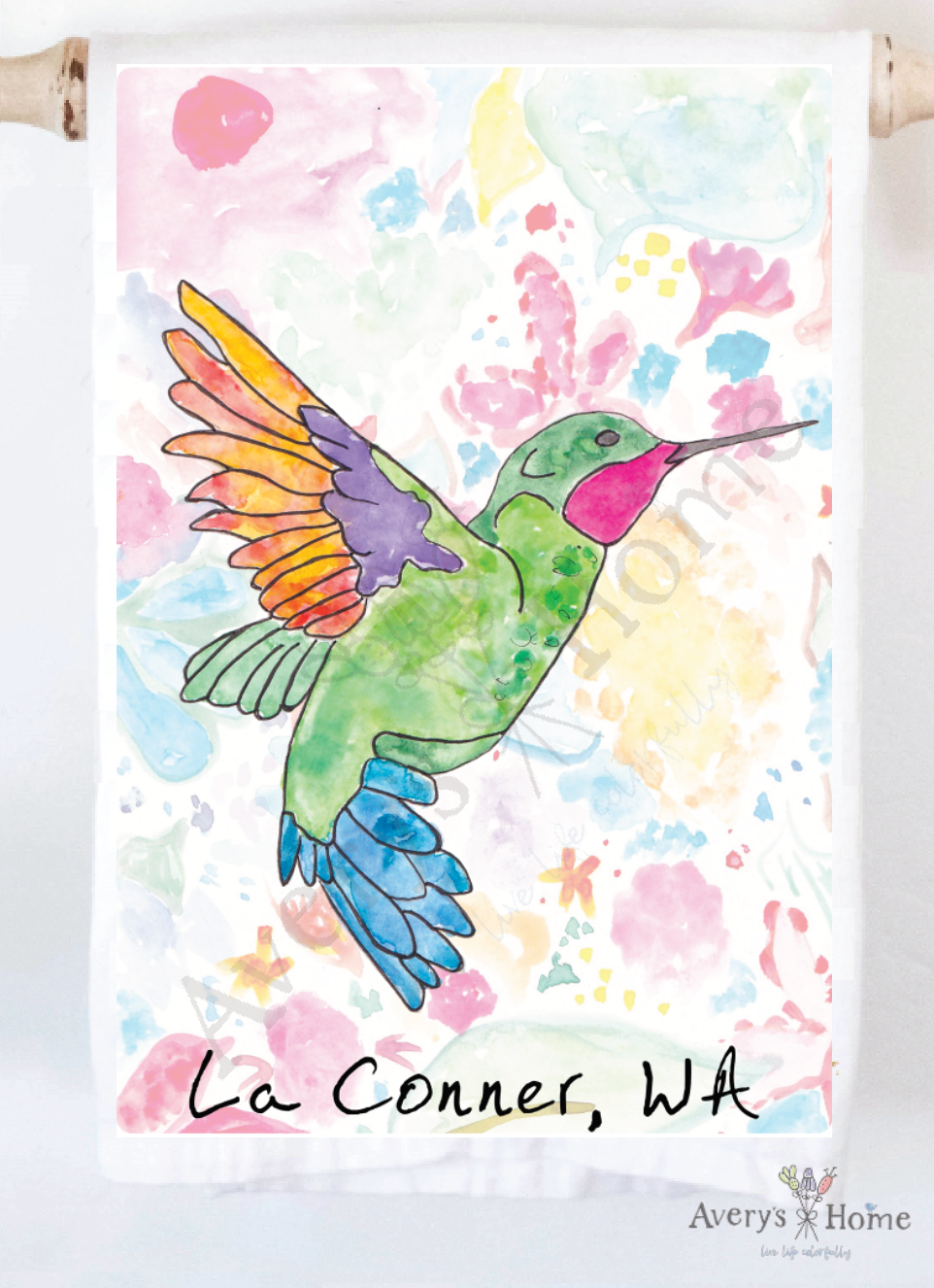 Avery's Home - Hummingbird Summer Customizable Kitchen Towel