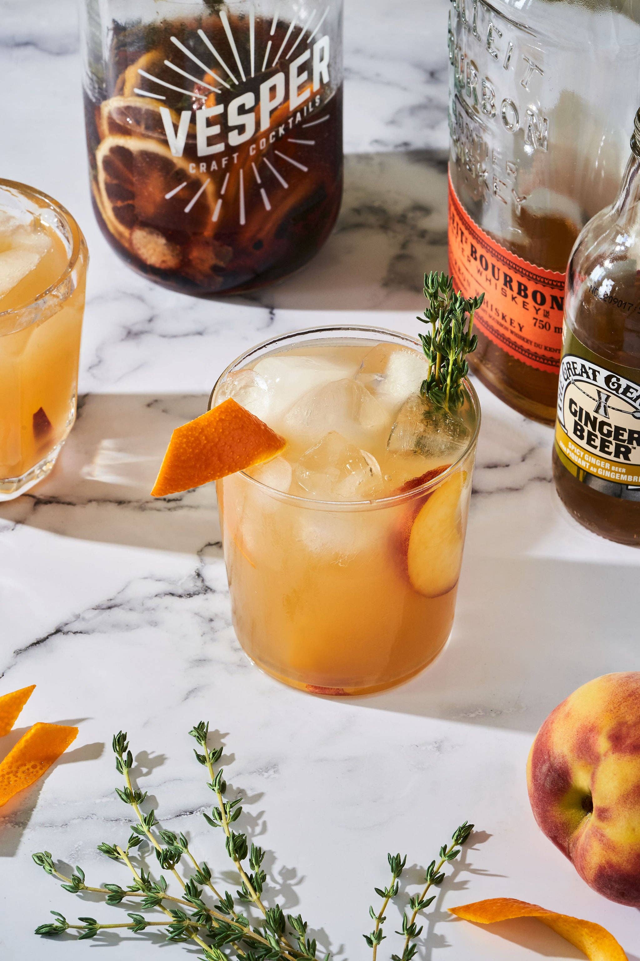 Vesper Craft Cocktails - 32 oz Craft Cocktail Kit/Mix - Bourbon Peach Smash