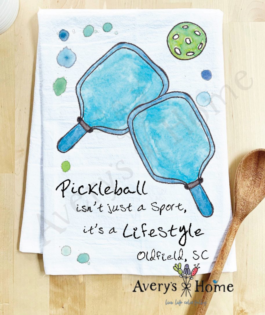 Avery's Home - Pickleball Lifestyle Sport Customizable Kitchen Towel: Standard