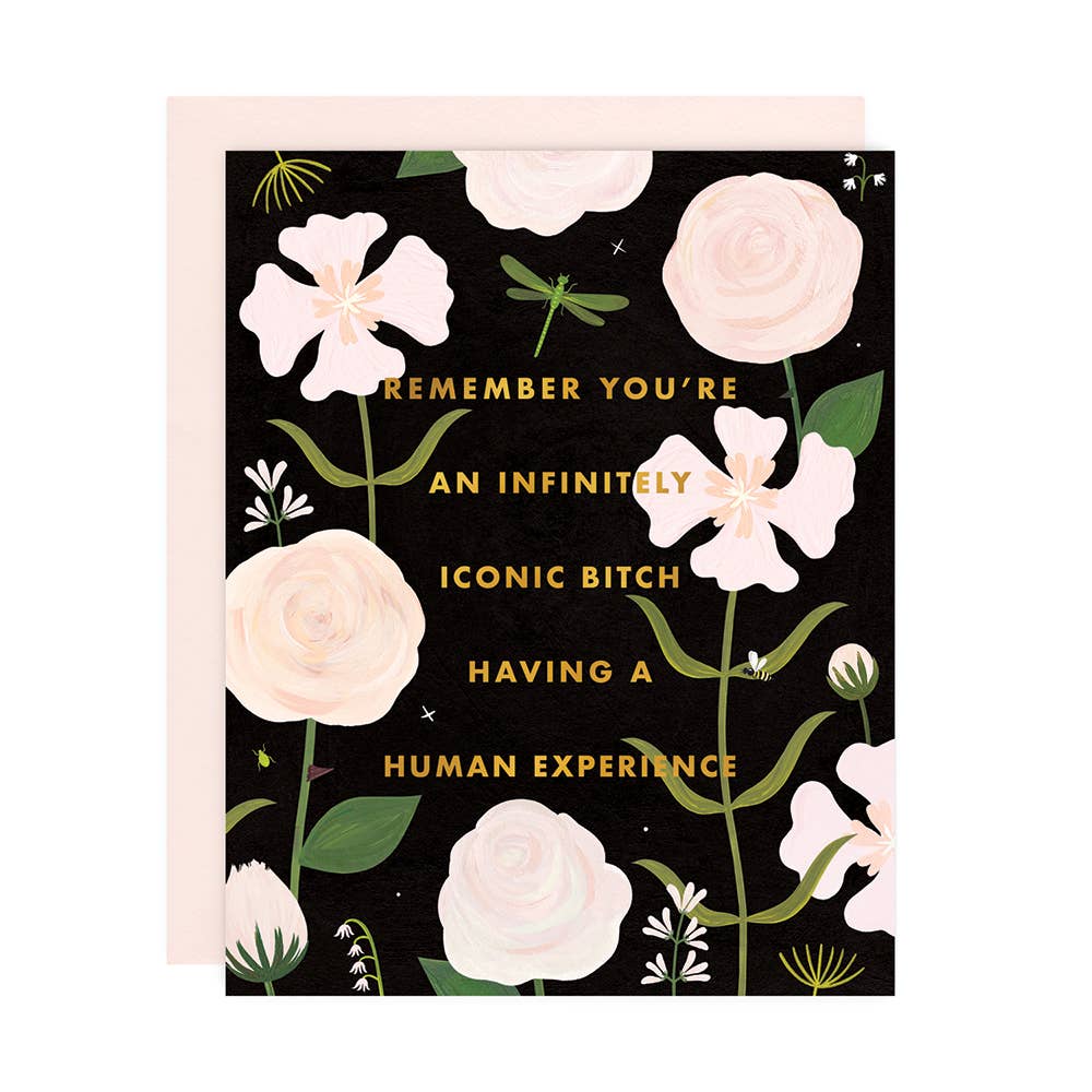Girl w/ Knife - Infinitely Iconic Bitch Greeting Card (gold foil)