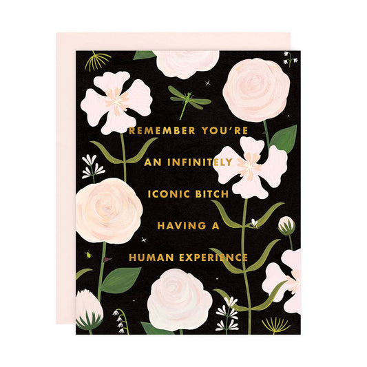 Girl w/ Knife - Infinitely Iconic Bitch Greeting Card (gold foil)