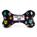 Haute Diggity Dog - Black Monogram Chewy Vuiton Bone  | Squeaker Dog Toy: Small / Mini